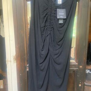 Chic Black Ruched Dress